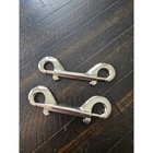 Set Of 2 Silver Tone Metal Double Ended Bolt Snaps 4 Inch Trigger Clips Hardware