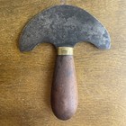 Antique W  Rose West Phila Half Moon Round Knife Leather Vintage Tool