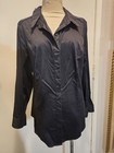 Lane Bryant Black Long-sleeve Button-up Collared Blouse Dress Shirt Size 18
