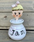 Vintage 50 s Pixieware Girl Jam Jar Condiment Spoony Lipper Mann Holt Howard Era