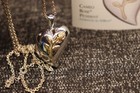 Wilbert Sterling Silver   14k  Gold Heart Memorial Pendant Funeral Cremation Urn