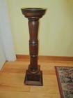 Vintage Solid Pine Wood Column Pedestal Plant Stand 2 Pc  Set Handcrafted 30 6   t