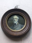 Antiq  Robert E  Lee Photo In Black Walnut Frame From Tree Appomattox Virginia 