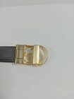 Authentic Gucci Black Pebbled Leather Gold Interlocking G Buckle Belt Free Size
