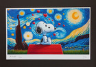 Aidan Flux   Hand Signed Original Print Framed   Ltd  Ed  Of 100   Coa   Snoopy