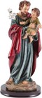 Catholic St  Joseph With Baby Jesus Statue - 9 4  Hand-painted Resin Figurine   