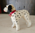 Vintage Germany Paper Mache Figurine Dalmatian Dog 3 Inch Soft Mohair Red Tag