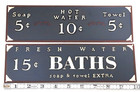 Set Of 2 Vintage Look Raised Letters 10  Metal Bathroom  Signs 15   Baths 5   Soap
