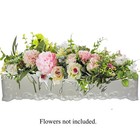 Long Rectangular Milk Glass Vase Vtg Ikebana Centerpiece Planter Spooner Antique