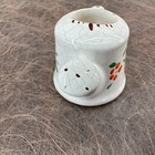 Vintage 1983 Enesco Ceramic White With Painted Flowers Miniature Watering Can 