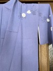 Authentic Japanese Vintage Kimono Silk Purple Flower Made In Japan Very Good