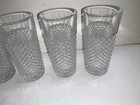 Lot Of 6 La Piana Royal Crystal Rock Highball Diamond Pattern