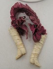 Antique Bovine Bone Realistic Carved High Top Boot Sewing Knitting Needle Guards