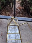 Vintage 9 Inch Tall Grass And Glass Three Shelf Pyramid Display Case