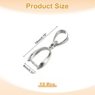 12pcs Sterling Silver Bail Pinch Bail  8mmx19mm Clip Clasps  Silver