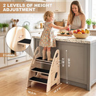 Toddler Step Stool  Wooden Height-adjustable 3-step Stool For Kids  Potty Traini
