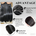 Straight Brazilian Human Hair Bundles 16 18 20 Inch 3 Pack - Natural Black