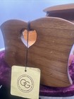Vintage Wooden Baby Doll Cradle Music Box George Good Hearts Hooded Rock A Bye
