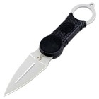 Theboneedge 7   Fixed Blade Tactical Survival Neck Knife With Sheath Black Handl