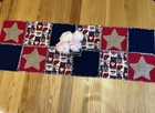 Handmade Patriotic Table Runner 4th Of July red  White   Blue uncle Sam freedom