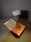 Vintage Art Deco Enamel Gold Tone   Floral Design Powder   Rouge Compact  - 155