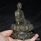 4 old Tibet Buddhism Temple Bronze Sakyamuni Shakya Mani Buddha Statue