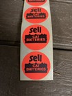 Strip Of 8 Vintage Cat Promotion Sticker Advertising - Sell Cat Batteries Pbb