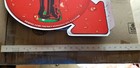 Vintage Spanish Coca Cola Bottle Flange Metal Sign Siempre Come Frutas Y Verdura