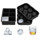 Silicone Ice Cube Trays Large Square  Round Molds For Whiskey  Cocktails  Drinks