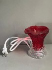 Vintage Style Red Glass Electric Accent Lamp Night Light W  Inline Switch Decora