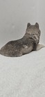 Sandicast Grey Wolf Sculpture Lying Down Signed Sandra Brue 1994