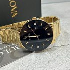 Bulova 97d116 Futuro Modern Men s Watch Black Dial Gold Strap Quartz Watch 42mm