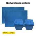 24pcs High Density Studio Acoustic Foam Panels Sound Insulation Fire Retardant