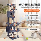 Cat Tree 72  Cat Tower With 2 Cat Condos Sisal Scratching Post Dark Grey