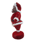 Vintage Flocked Black Dancing Santa Claus 6 Inches Tall
