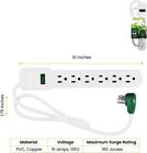 Power Strip Surge Protec Multi Electrical Outlet 2 5 Ft Extension Cord Flat Plug
