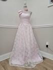 Vtg 80 Dance Allure Alfred Angelo Pink Ball Gown Lace Bridal Dress Size 17 18 