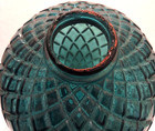 Old Orig  Thompson Dark Teal Flat Quilt Lightning Rod Weathervane Ball As-is