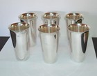 De Uberti Italy Vintage   Midcentury Silver Plated Tumblers Glasses Set 6  Rare