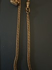 Vintage Albert Style Brass Chain Fob No Monogram 13   pocket Watch Chain A1428