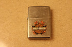Vintage Zippo Lighter - Harley Davidson Flame Street Chrome - Dated 16