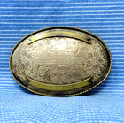 Western Southwestern Desert Floral Trophy Belt Buckle Ribbons Cowboy Vtg  cpa822