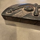 Carved Kuba Wood Box  Congo Art  Tukula Powder Container 10   x3 5   x2   