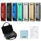 Easttop Harmonica Set Of 7 10holes Blues Harp Diatonic Mouth Organ Harmonica Set