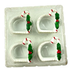 Candy Cane Porcelain Napkin Rings Set Of 4