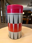 Thermos King Seeley Vtg Diamond Pattern Red Black Pint  6263 Usa 7 5    Wide Mouth