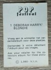 1980 Blondie Rock Band Debbie Harry Pop Festival Mini Sticker  1