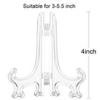 Boao 24 Pcs Plastic Easel Plate Display Stands Holders Picture 4 Inch  Clear 