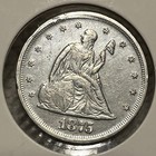 1875 Seated Liberty Silver Twenty Cent Piece Au50 Details Cleaned