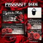 Ylolul 2 Pcs Red Bathroom Rules Decor Flower Wood Wall Art Red Wall Decor Rose